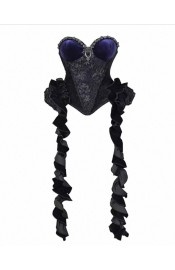 Blood Supply Mourning Day Corset Top with Detachable Ruffled Drapes(Full Payment Without Shipping)